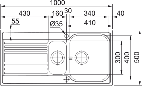 Alternative view of FRANKE RPX 651-100,REVERSIBLE, V-LÅS