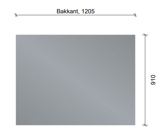 Måttanpassad rostfri bänkskiva – 1205 × 910 mm